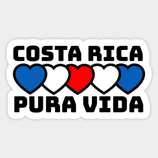 Pura Vida Hearts: Celebrate Costa Rica Sticker